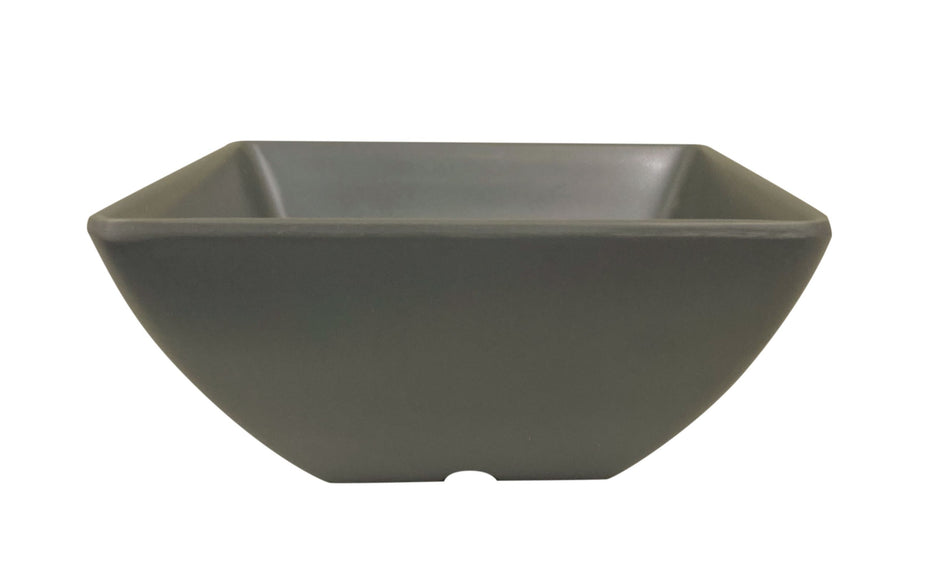 12 Pack 8 oz, 3-7/8" x 3-7/8", 1-3/4" Deep, Square Bowl, Classic Stone Grey Dinnerware, Melamine, BPA Free, Dishwasher Safe, Break-Resistant, Shatter-Resistant, No Microwave, No Oven, NSF