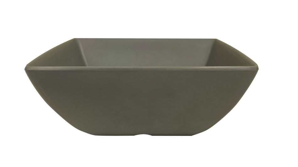 12 Pack 22 oz, 5-1/2" x 5-1/2", 2-1/4" Deep, Square Bowl, Classic Stone Grey Dinnerware, Melamine, BPA Free, Dishwasher Safe, Break-Resistant, Shatter-Resistant, No Microwave, No Oven, NSF