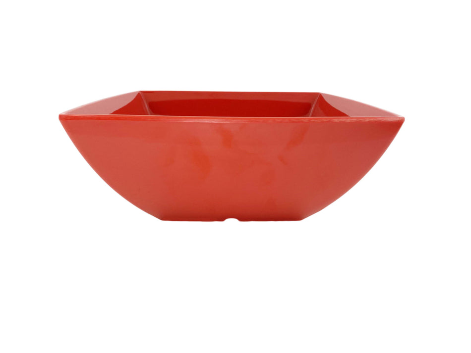 12 Pack 60 oz,  8" x 8", 3-1/4" Deep, Square Bowl, Classic Pure Red Dinnerware, Melamine, BPA Free, Dishwasher Safe, Break-Resistant, Shatter-Resistant, No Microwave, No Oven, NSF