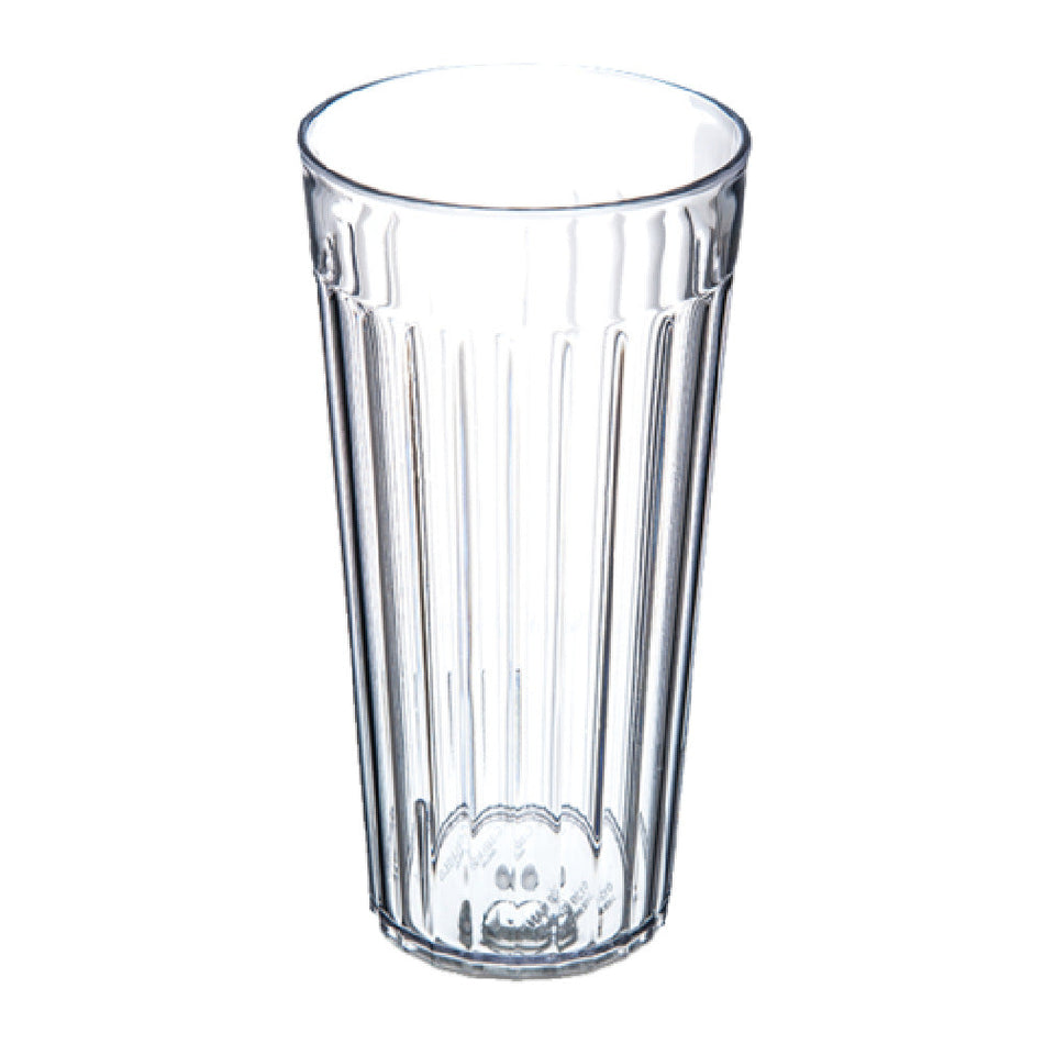 Carlisle 012007 20 Oz Fluted Tumbler SAN Clear Dishwasher Safe Recyclable
