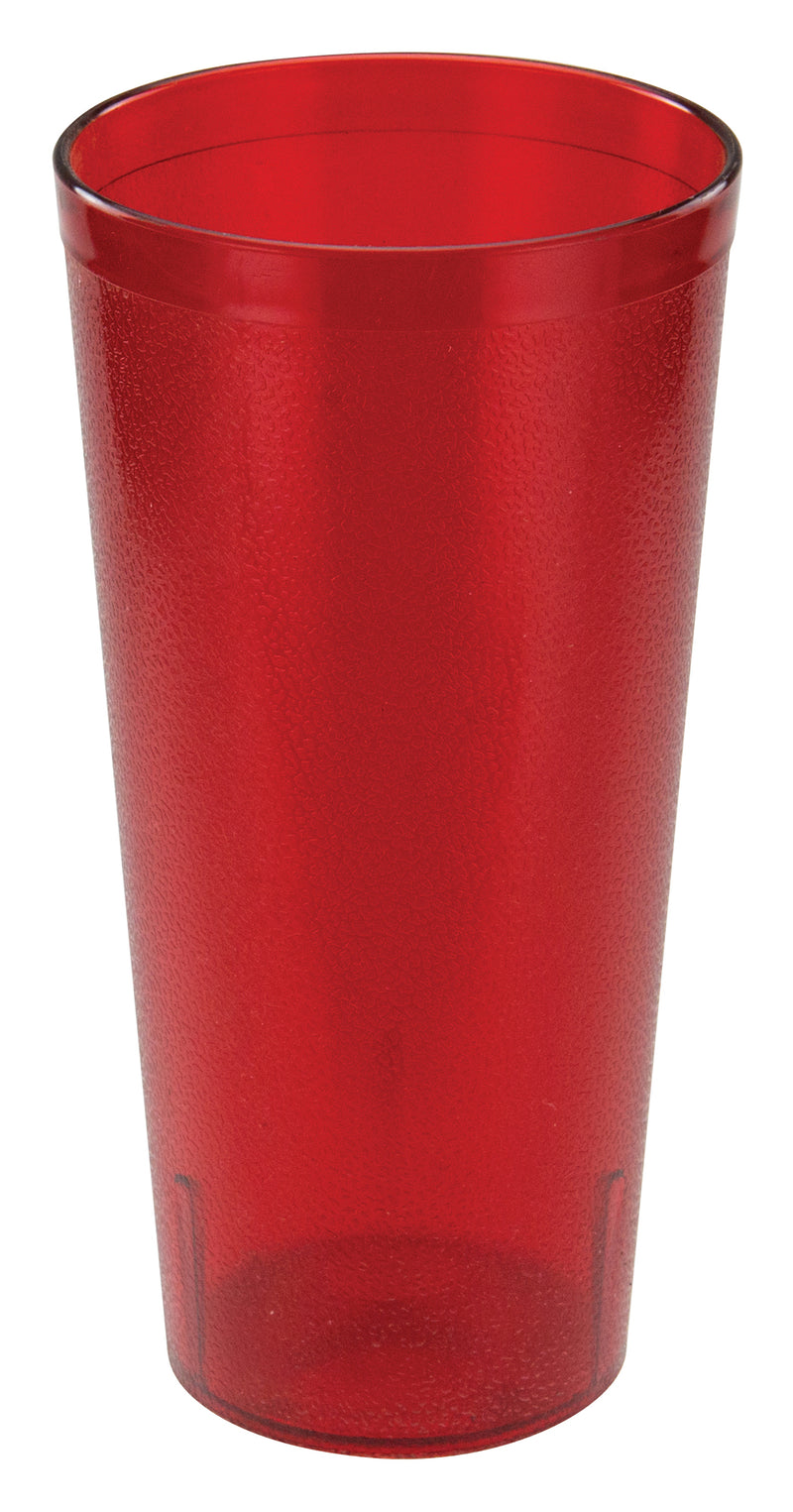 Winco PTP-24R 24 Oz Pebbled Break-resistant Plastic Tumbler Red