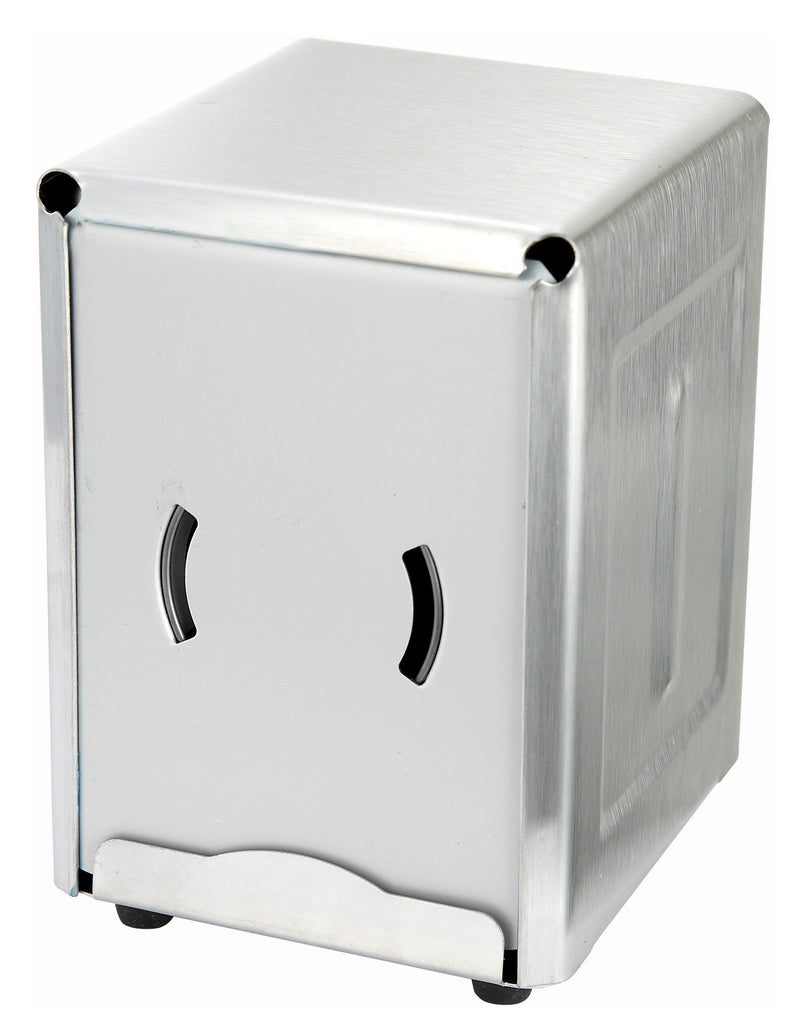 Winco NH-5 3.5 Inch Napkin Dispenser Rubber Feet Counter Type Stainless Steel