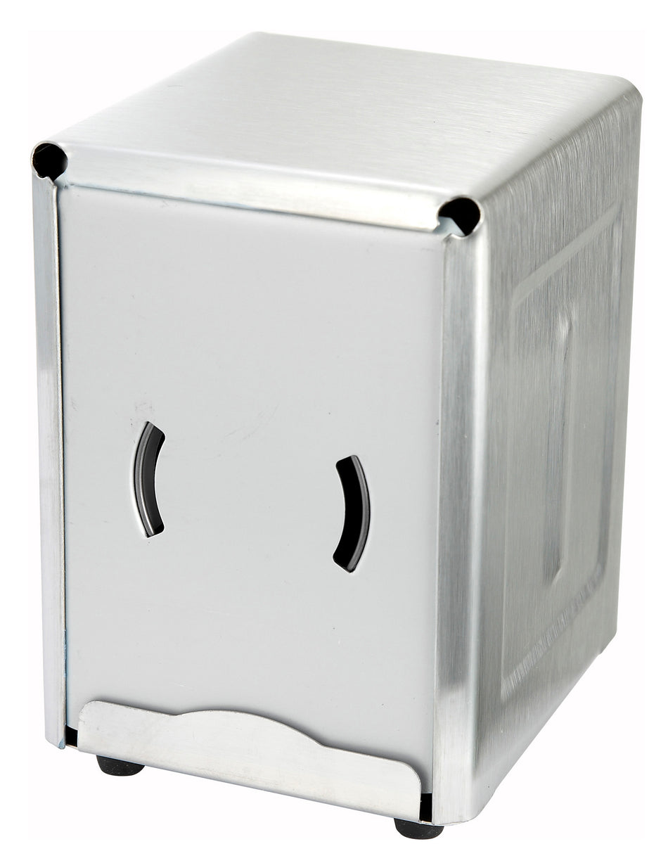 Winco NH-5 3.5 Inch Napkin Dispenser Rubber Feet Counter Type Stainless Steel