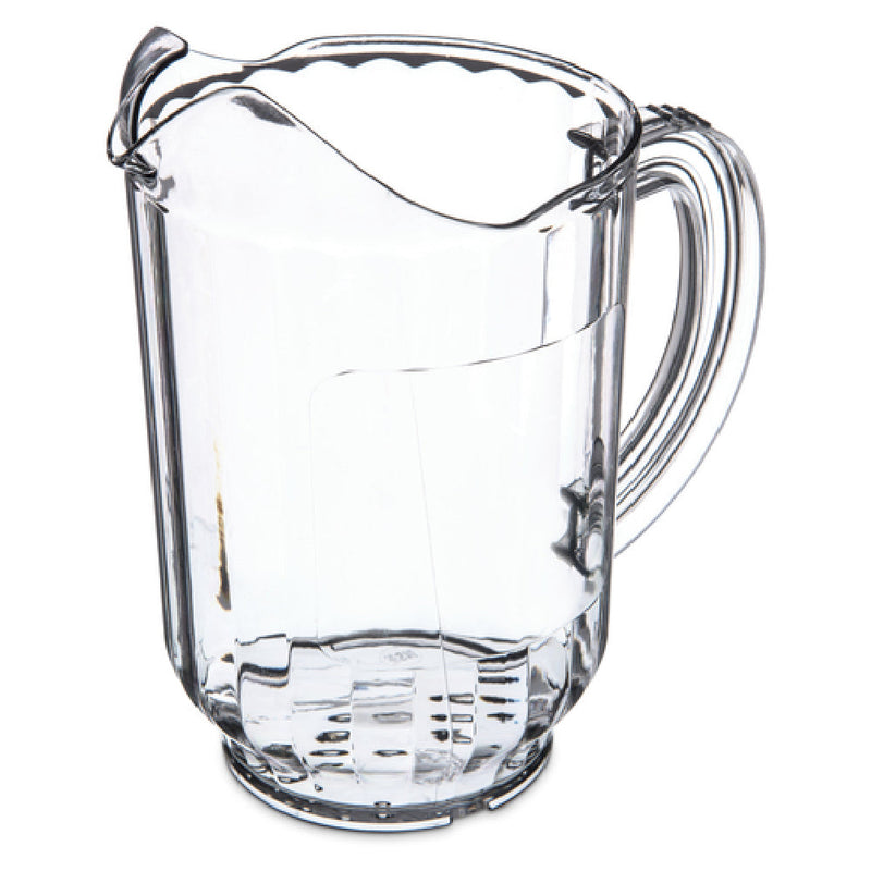 Carlisle 554707 60 Oz Plastic Pitcher Clear with Window Ergonomic Handle