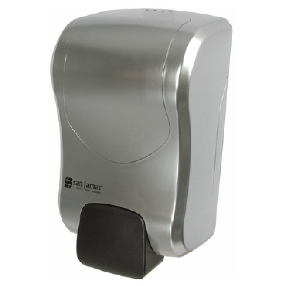 Carlisle SF970SS 5-1/4 Inch Manual Hand Soap Dispenser Plastic with Stainless Steel Look