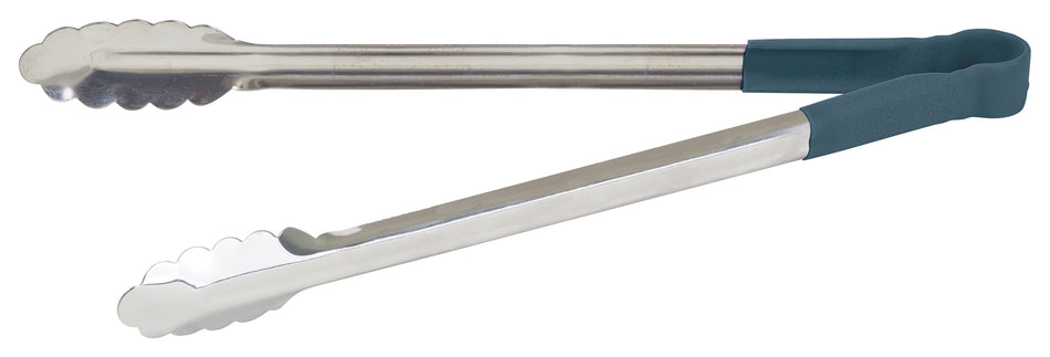 Winco UTPH-16B 16 Inch Utility Tongs Non-Slip Polypropylene Coated Blue