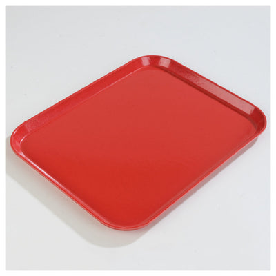 Carlisle 2216FGQ017 22 Inch Fiberglass Cafeteria Tray Break Resistant Red