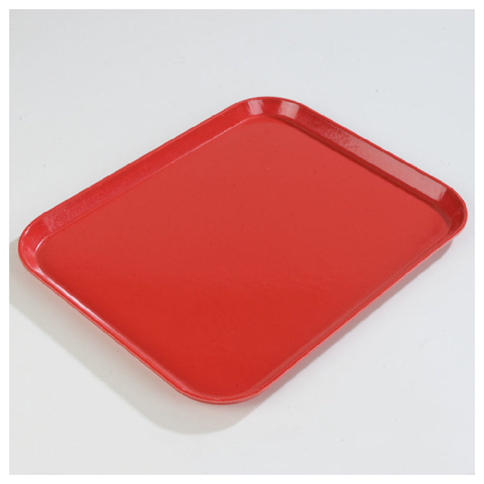 Carlisle 2216FGQ017 22 Inch Fiberglass Cafeteria Tray Break Resistant Red