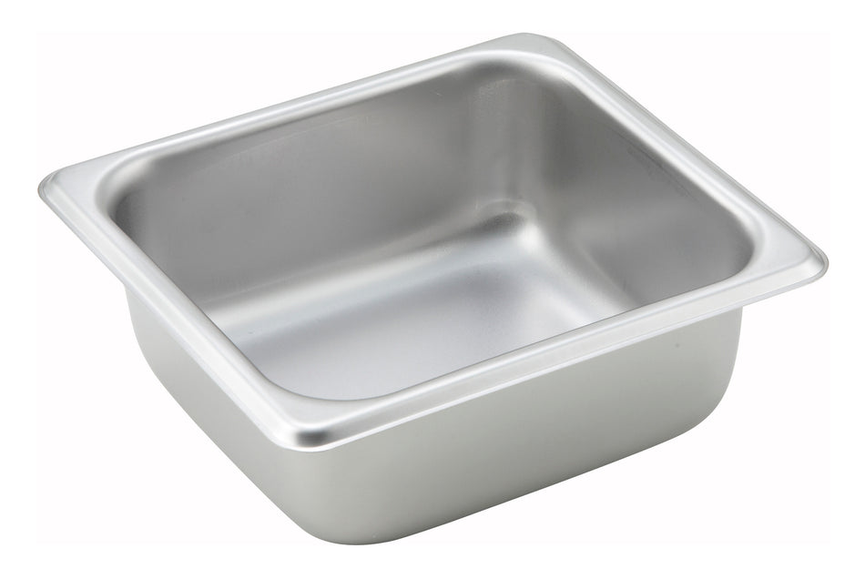 Winco SPS2 6-7/8 Inch Steam Table Pan 25 Gauge Stainless Steel with Straight Sides