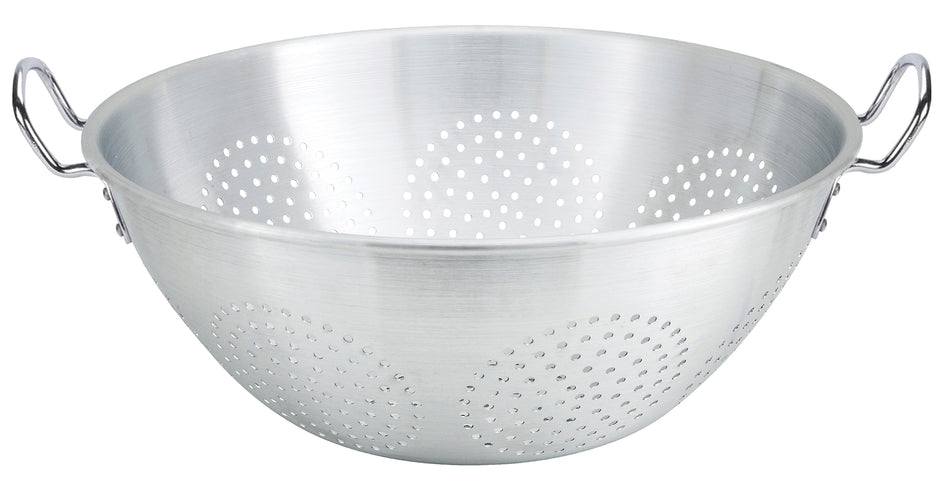 Winco ALO-16H 16 Qt Aluminum Colander with Handles 16-1/8 Inch Diameter