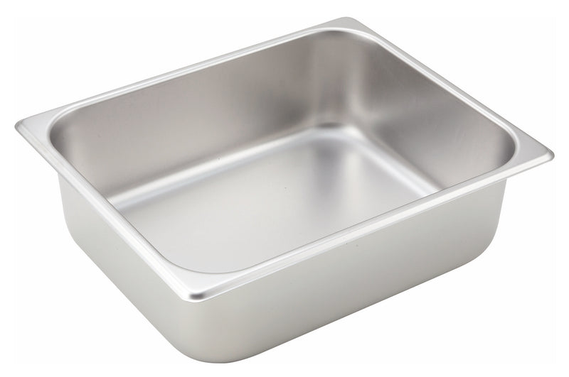 Winco SPH4 1/2 Size Steam Table Pan - 10.375 Inch 4 Inch Deep 25 Gauge Stainless Steel Straight