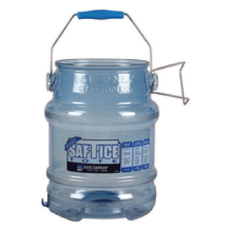 Carlisle SI6100 5 gallon ice tote with rubber handle polycarbonate clear