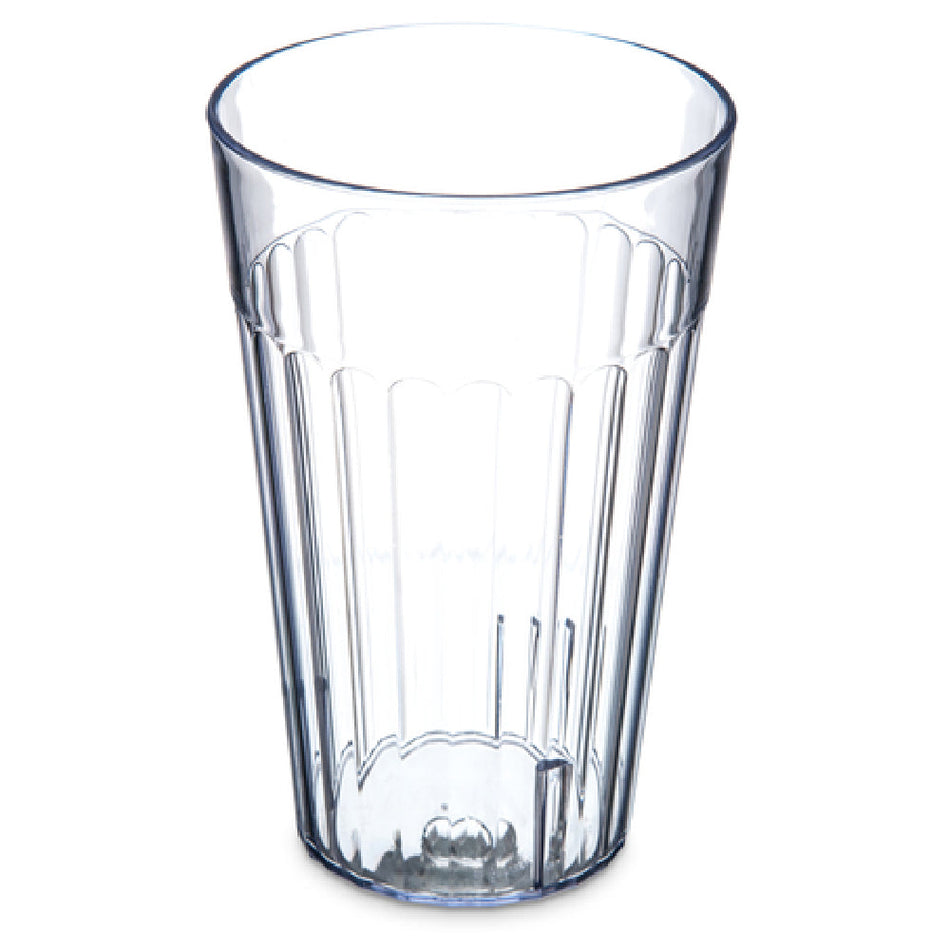 Carlisle 013207 32 Oz Clear Fluted Tumbler SAN Plastic Dishwasher Safe