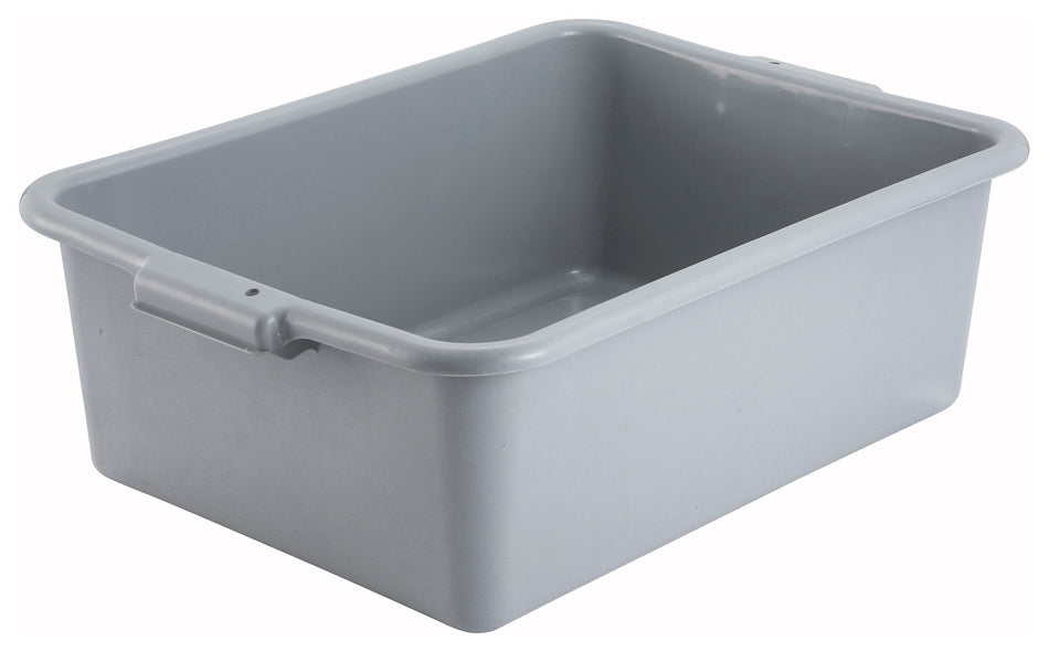 Winco PL-7G Standard Weight Polypropylene Dish Box, 7" Depth - Gray