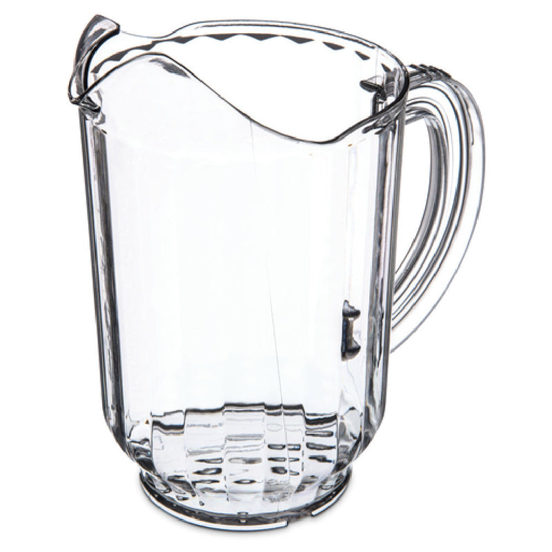 Carlisle 554607 60 Oz Clear Plastic Pitcher with Contoured Lip Design