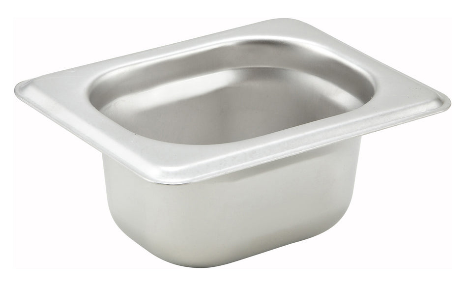 Winco SPJH-1802 4-1/4 Inch Stainless Steel Steam Table Pan 1/18 Size Anti-Jamming