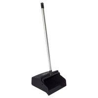Carlisle 361410EC03 12 Inch Lobby Dust Pan with Serrated Edge Aluminum Handle Black