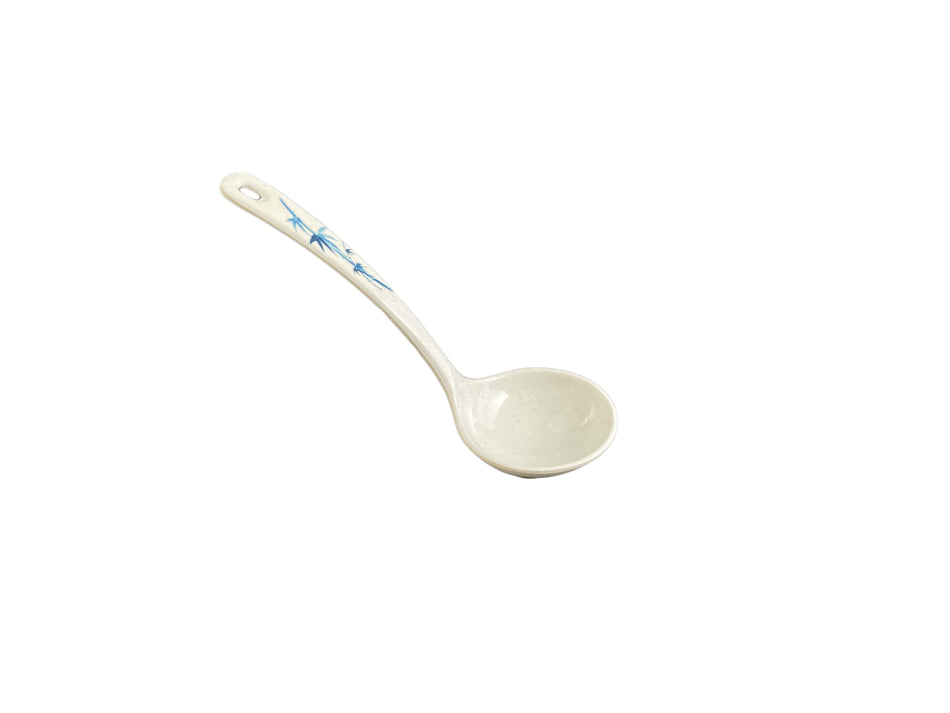 12 Pack 1 oz, 7-3/8" x 2-1/2" Soup Ladle, Blue Bamboo Dinnerware, Melamine, BPA Free, Dishwasher Safe, Break-Resistant, Shatter-Resistant, No Microwave, No Oven