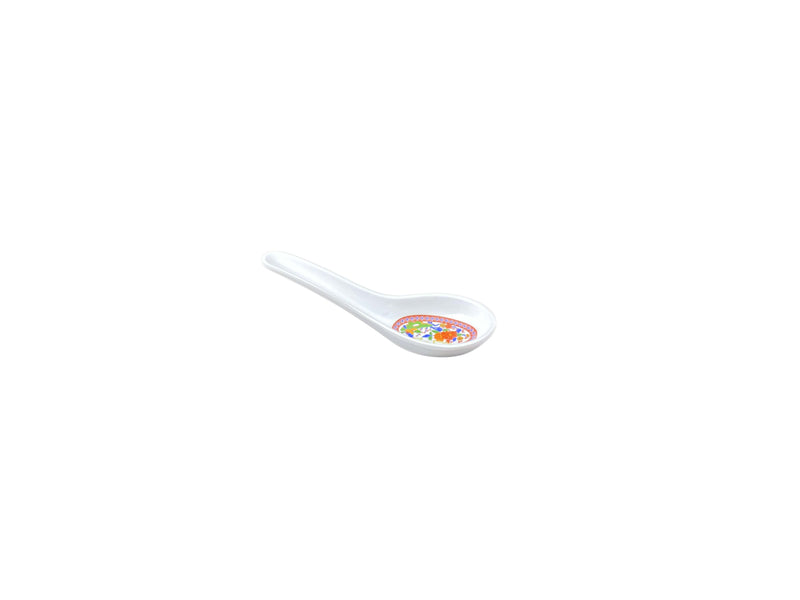 Thunder Group 7002TP 1/2 Oz Chinese Spoon Break-resistant Melamine Peacock