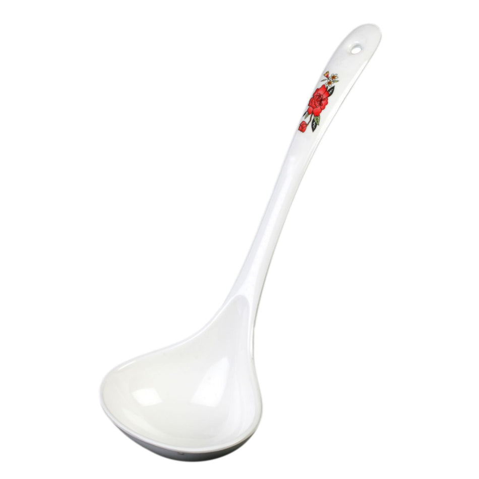 12 Pack 2-1/2 oz, 10-1/4" x 3-3/8", Soup Ladle, Thailand Pattern, Melamine, BPA Free, Dishwasher Safe, Break-Resistant, Shatter-Resistant, No Microwave, No Oven