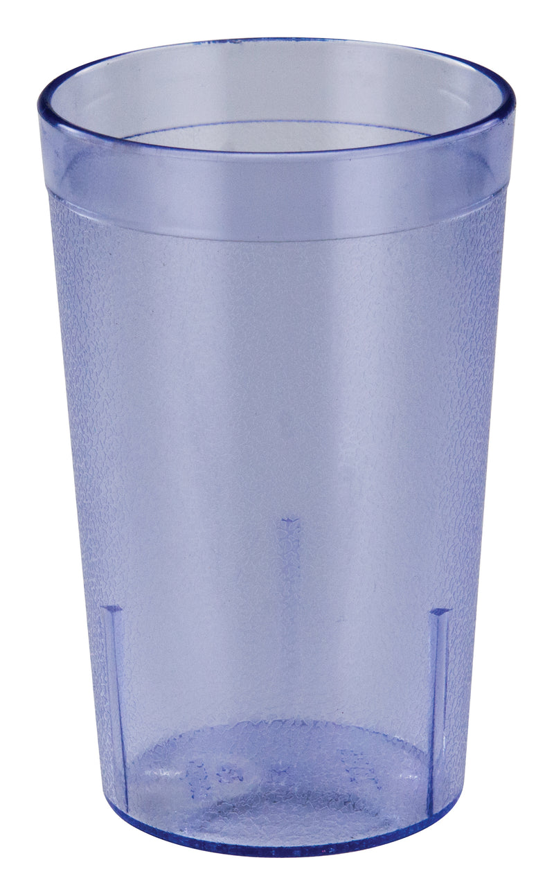 Winco PTP-08B 8 Oz Break-Resistant Pebbled Plastic Tumbler Blue