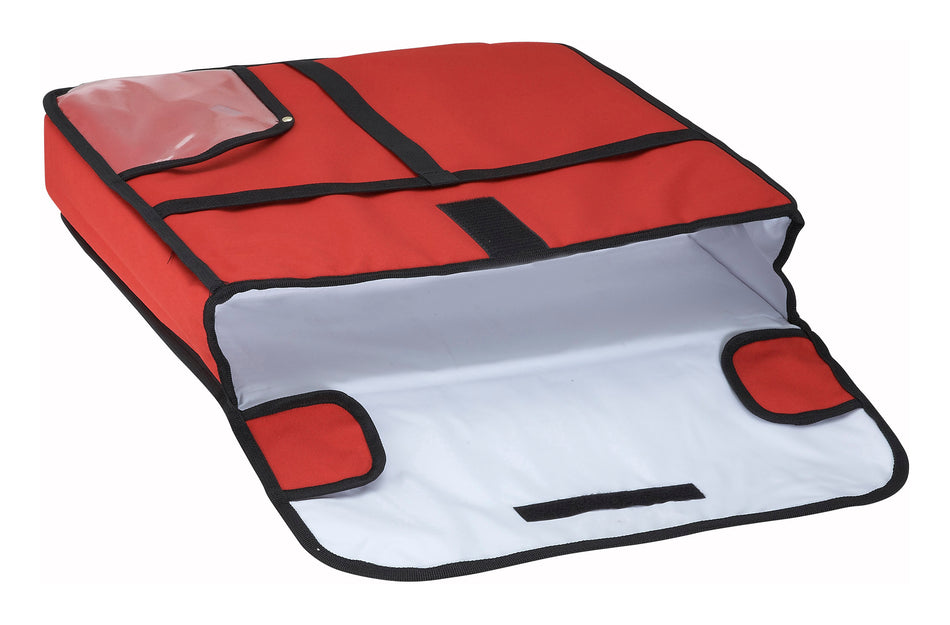 Winco BGPZ-20 20 Inch Pizza Delivery Bag Insulated Polyester Red with EPE Filling