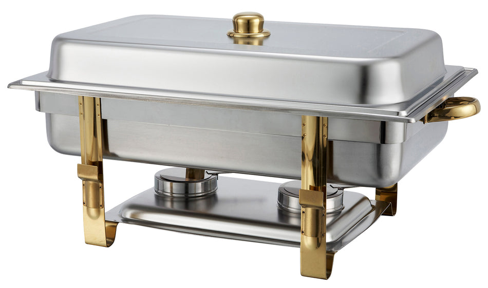 Winco 201 8 Quarts Canned Heat Chafing Dish Stainless Steel Mirror Finish
