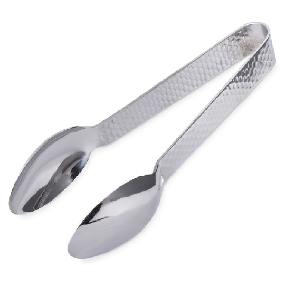 Carlisle 60209 7 Inch Dishwasher Safe Tongs Stainless Steel Hammered Finish
