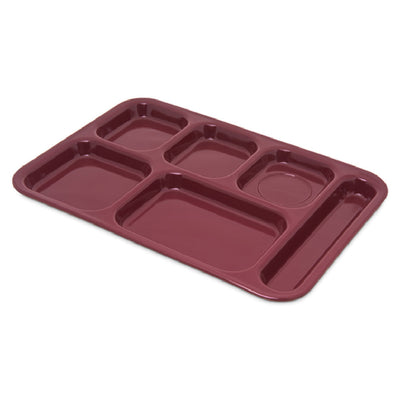 Carlisle 4398885 14-1/2 Inch x 10 Inch Compartment Tray Right-handed Melamine Red