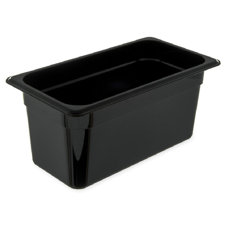 Carlisle 3086203 12.75 Inch High Heat Hot Food Pan 5.7 Qt Black Polyethersulfone with Easy Lift Notch
