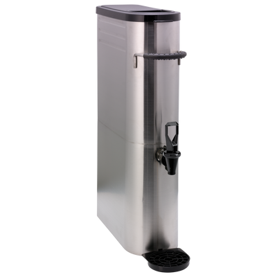 Service Ideas Slim Commercial Tea Urn - 3.5 Gallon Brushed Stainless Steel and Black