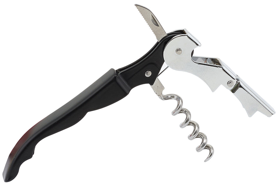 Winco CO-720 Corkscrew Manual Black with Foil Cutter and Bottle Opener