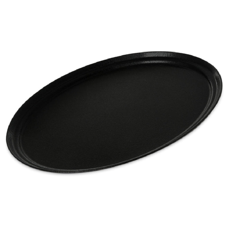Carlisle 3100GR2004 31 Inch Serving Tray Non-Skid Oval Black Fiberglass with Coated Edges