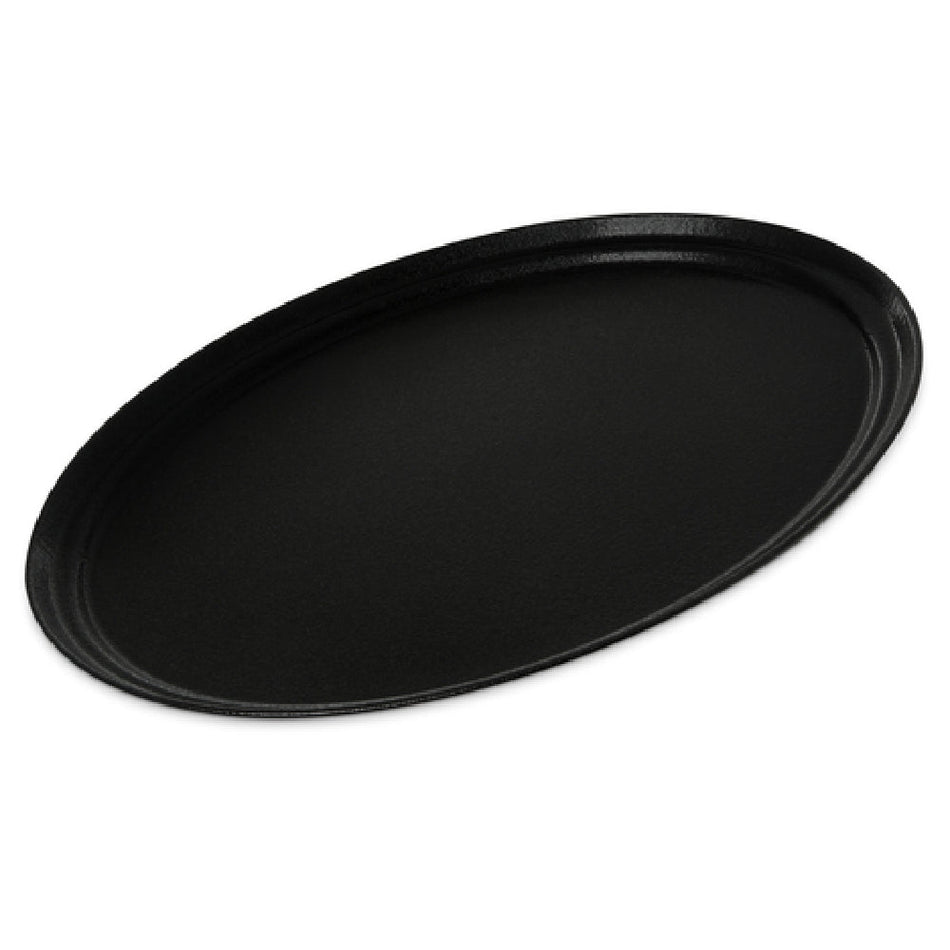 Carlisle 3100GR2004 31 Inch Serving Tray Non-Skid Oval Black Fiberglass with Coated Edges