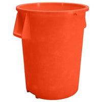 Carlisle 84105524 55 Gallon Round Waste Bin Container Polyethylene Orange