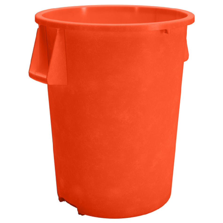 Carlisle 84105524 55 Gallon Round Waste Bin Container Polyethylene Orange