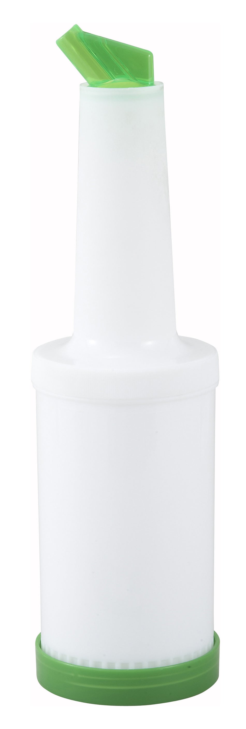 Winco PPB-1G 1 Quart Liquor and Juice Multi Pour with Green Spout and Lid