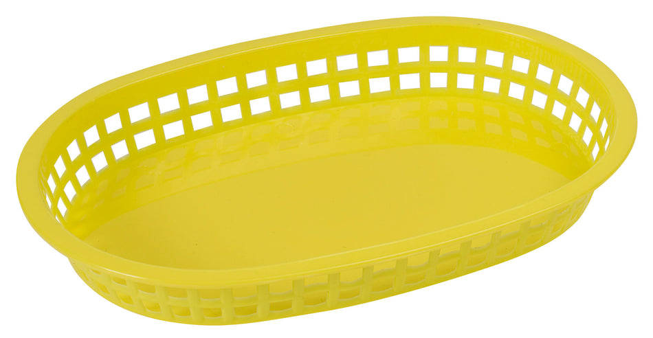 Winco PLB-Y 10-3/4 Inch Oval Platter Basket with BPA Free Plastic Yellow
