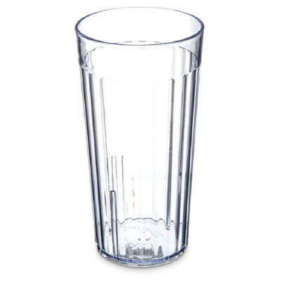 Carlisle 111607 16 Oz Fluted Tumbler SAN Clear Stackable Durable Plastic