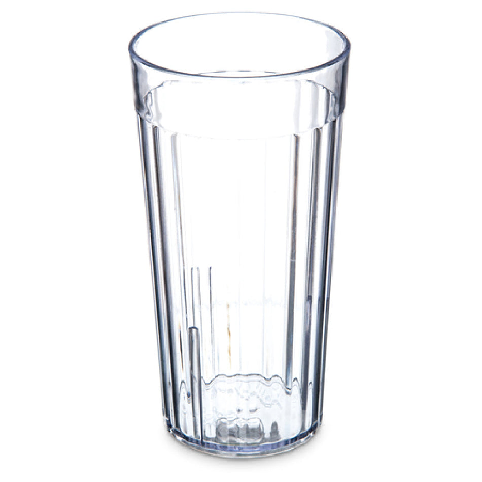 Carlisle 111607 16 Oz Fluted Tumbler SAN Clear Stackable Durable Plastic