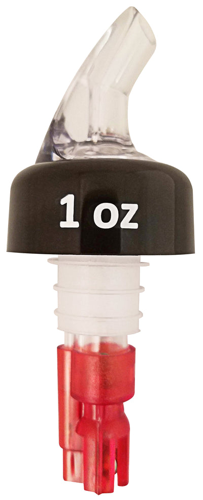 Winco 23752 1 Oz Benchmark Pourers Red Durable Drink Bar Mix Spouts 12 Packs