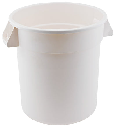 Winco FCW-10 10 Gallon Round Food Storage Container - White Polyethylene NSF Listed