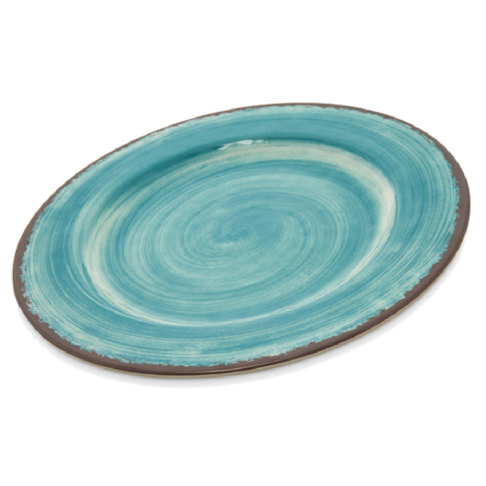 Carlisle 5400115 11 Inch Diameter Swirl Design Plastic Dinner Plate Melamine Aqua