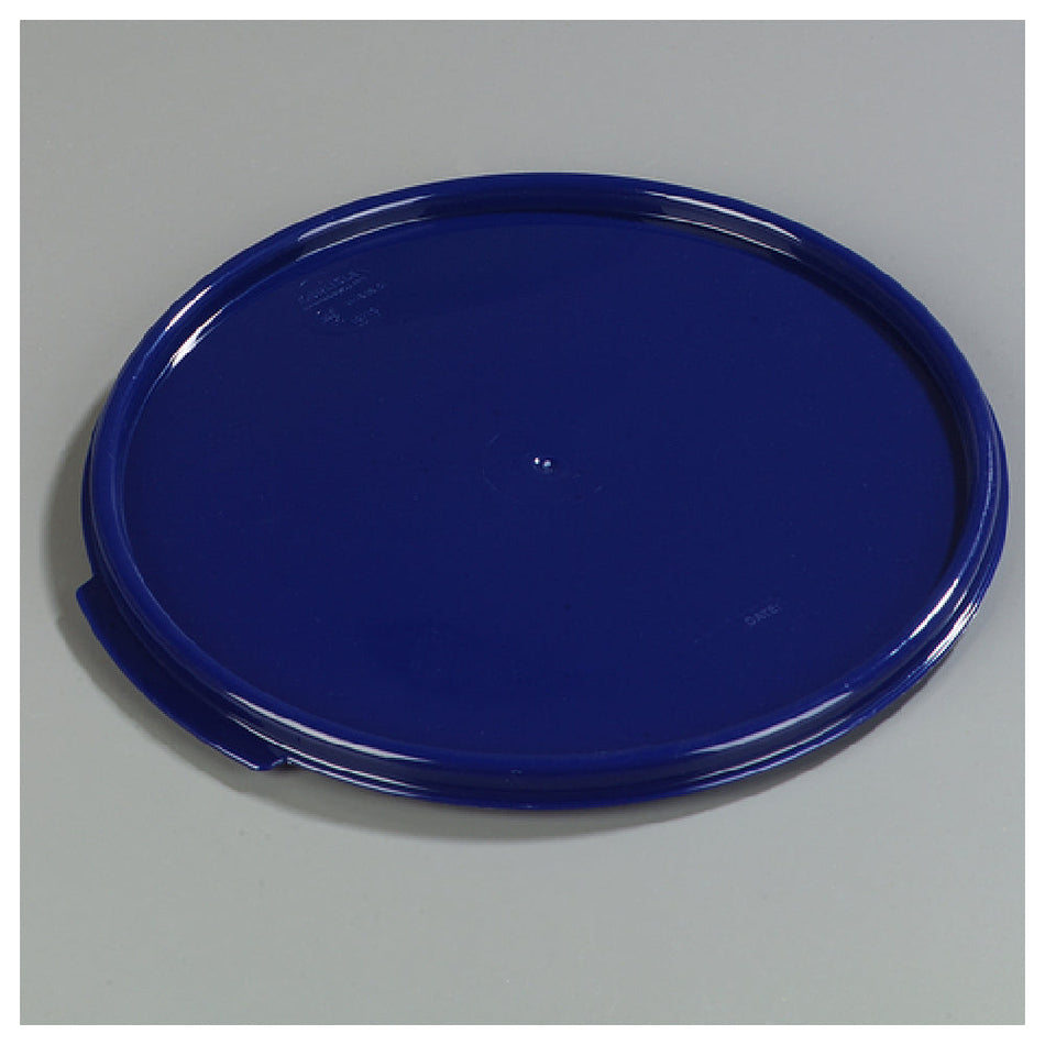 Carlisle 1077360 12 to 22 Qt Round Food Storage Lid with Double-Sealing Blue Polypropylene