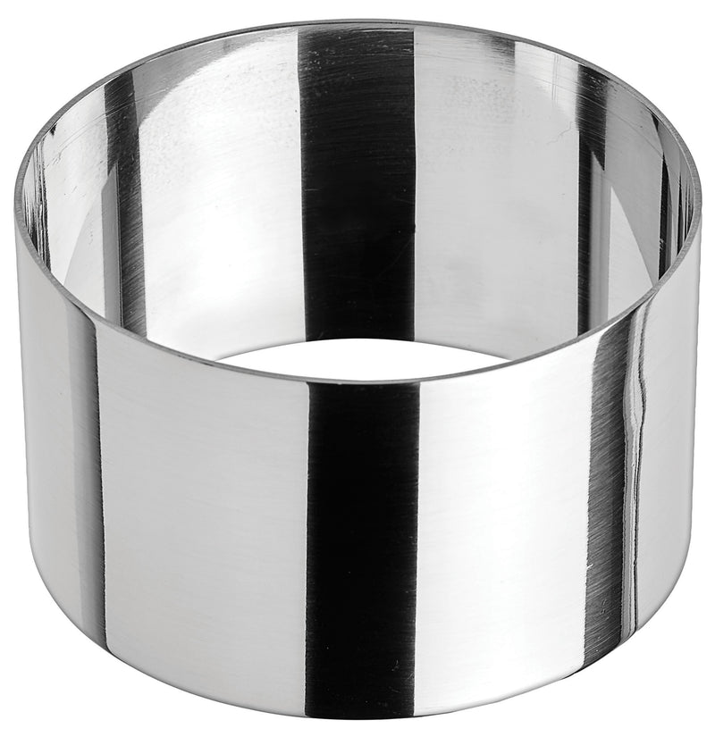 Winco SPM-31R 3 Inch Diameter Round Pastry Mold Dishwasher Safe Stainless Steel Mirror Finish