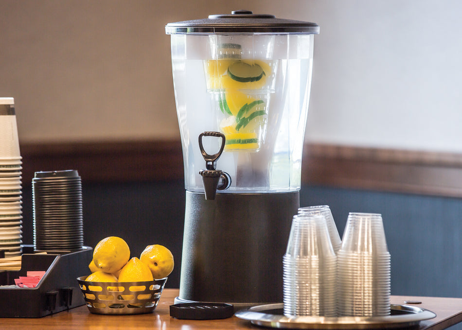 Classic Cold Beverage 3-Gallon Rectangle Beverage Dispenser in Black