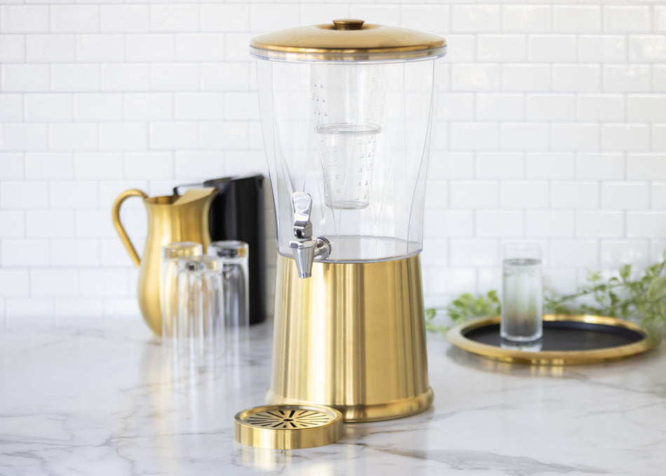 Elite 3-Gallon Stainless Beverage Dispenser in Vintage Gold