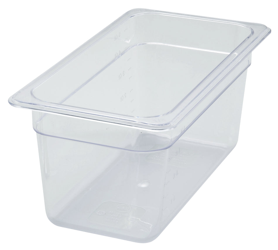 Winco SP7306 12-5/8 Inch Food Pan Plastic NSF Dishwasher Safe Clear