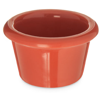 Carlisle S27552 1-1/2 Oz Ramekin Stain Resistant Dishwasher Safe Melamine Sunset Orange