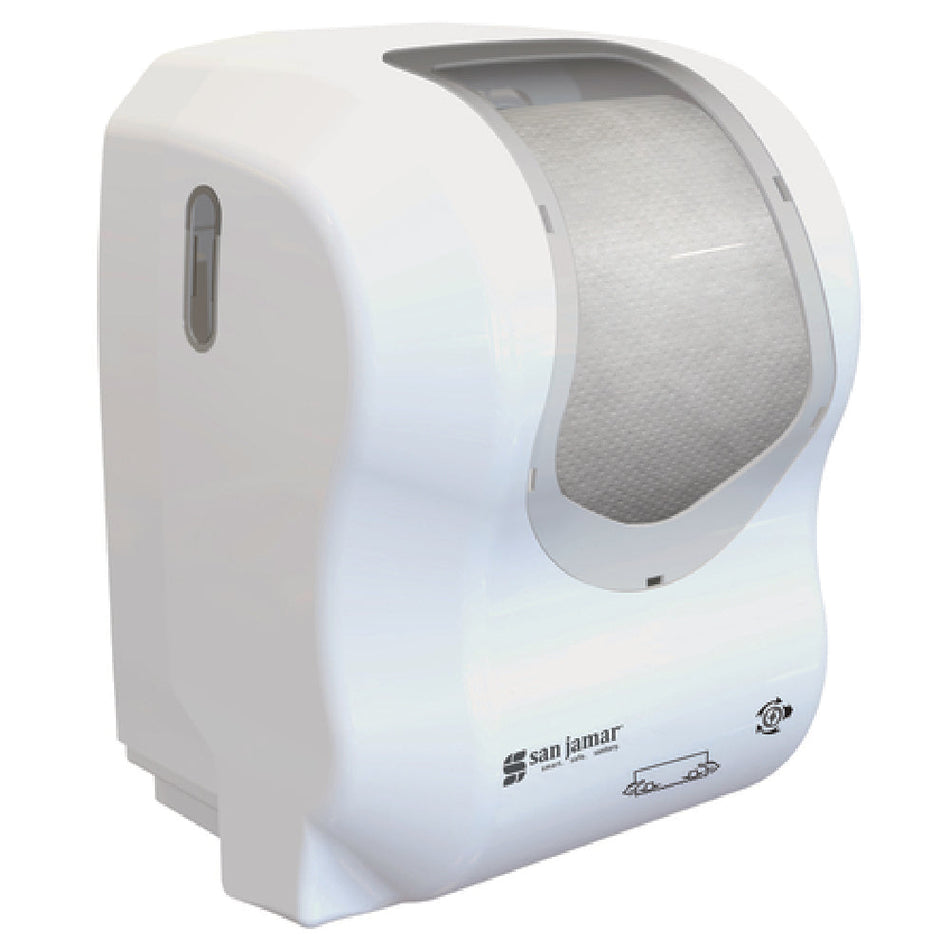 Carlisle T7470WHCL 12-3/8 Inch Wall-Mounted Paper Towel Dispenser with Lock White Plastic